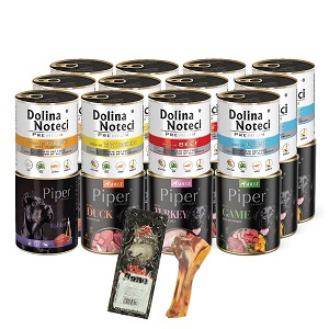 + />Dolina Noteci wet dog food <p><b>Piper mix of flavors set 24 x 800 + free</b> is a unique set of wet dog food consisting of two types of food <b>created by nutrition specialists</b> of the Dolina Noteci brand. Both Dolina Noteci and Piper have been <b>carefully developed</b> to provide comprehensive nutrition <b>for adult dogs</b> of all breeds and sizes.</p><p><u>The set consists of:</u></p>Dolina Noteci wet dog food with beef,Dolina Noteci wet dog food with <ul><li>lamb,Dolina Noteci wet dog food with chicken,Dolina Noteci</li> wet dog food with duck and pumpkin,Piper wet dog <li>food with duck and pear,Piper</li> <li>wet</li> <li>dog food with lamb</li> <li>and</li> <li>carrot, </li><li>Piper wet dog food with venison and pumpkin,Piper</li> <li>wet dog food with rabbit, </li><li>FREE - Alpha Spirit bone.</li></ul><p><b>Dolina Noteci wet food</b> is an offer addressed to demanding pet owners who appreciate the high quality of ingredients and a careful approach to dog nutrition. The set includes foods with <u>beef, lamb, chicken, duck and pumpkin</u>. Each of these foods is distinguished not only by its excellent taste, but also by its nutritional values that support the <b>health and condition of</b> the dog.</p><p><b>Piper wet food</b>, which is also part of this set, looks just as impressive. <u>With duck and pear, turkey and broccoli, venison and pumpkin, and rabbit</u>. Each of these foods is a unique flavor proposition, providing your dog not only with food satisfaction, but also with the necessary nutrients.</p><p>Individual types of meat, such as <b>beef, lamb, chicken, duck, turkey, venison and rabbit</b>, provide not only <b>a unique taste</b>, but also essential proteins, vitamins and minerals. Additives such as pumpkin, broccoli, pear or beetroot enrich the food with nutritional value, <b>supporting the health of the digestive system, immune system</b> and overall well-being of the dog.</p>The <p>Dolina Noteci Piper Mix of Flavours set comes with <b>a free</b> bone. <b>The Alpha Spirit bone</b> is not only a tasty snack, but also a healthy and natural pleasure for your dog. This unique bone has been created with the nutritional needs of dogs in mind, offering not only a <b>unique taste</b>, but also a wealth of nutrients. It contains <b>high-quality meat</b>, is free of artificial additives and preservatives, which makes it an excellent complementary snack for your dog's daily diet. Alpha Spirit bone not only provides your dog with <b>chewing pleasure</b>, but also <b>supports oral hygiene</b> by helping to maintain healthy teeth and gums.</p><p><b>Advantages of the set:</b></p> <ul><li>variety of flavors</li>, <li>high quality of ingredients</li>, <li>comprehensive nutritional support</li>, <li>excellent option for dogs that need a balanced diet,</li> <li>tailored to their individual needs,</li> <li>wholesome and healthy.</li></ul></div>        </div>
    </div>
    <button type=