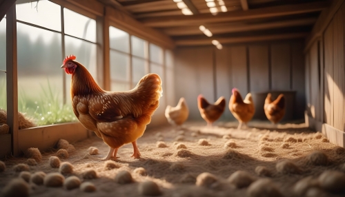 chicken in hen house art