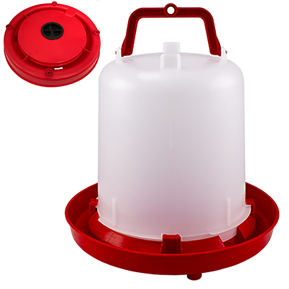 10 L Chicken Drinker with Fill Cap & Carry Handle
