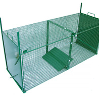 Live catch trap two-entrance for large pests beaver foxes, badgers, otters, 150x50x60cm