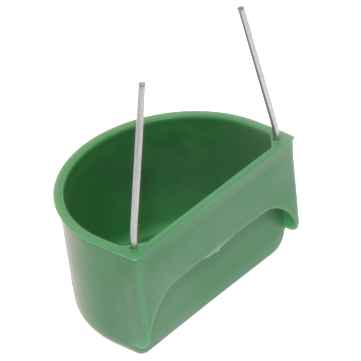 Feeder drinker for exotic birds fixed on large wire