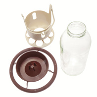 Drinker feeder for canaries and parrots with bottle 1l brown