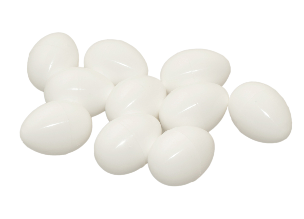 Artificial plastic eggs for pigeons without filling - 10 pieces