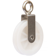 Block 65 mm nylon non-rust body with twisted eyelet