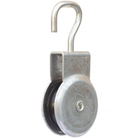 32 mm nylon block in metal coating with open hook