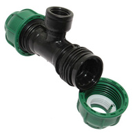 Tee connector PE PN10 2 x fi 25 mm + GW 1/2 inch