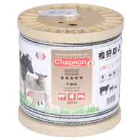 Black & White Polypolytape 9mm For fencing Copper Conductors MIXED WIRES 200 m