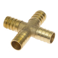 Cross coupler brass for hose 12.5 mm