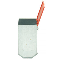 Rabbit feeder metal 14cm with lid