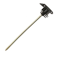 Polytape insulator for wooden posts with long thread