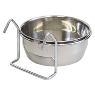 Stainless steel rabbit bowl 300 ml on a frame with handle