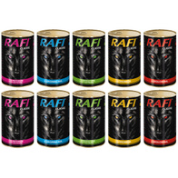 Wet dog food RAFI CLASSIC with MIX of flavours set in cans 10 x 1240 g