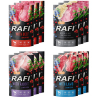 Wet dog food RAFI MIX flavors in sachets set 12 x 500 g