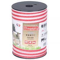 White and red polytape for electric fencing RUBAN 12,5mm/200m