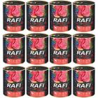 RAFI wet dog food with beef set in cans 12 x 800 g