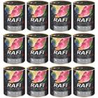 RAFI wet dog food with beef gizzards and ham set in cans 12 x 800 g