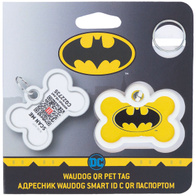 Metal dog tag with QR passport BATMAN motif