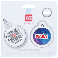Metal dog tag with QR passport NASA21 motif