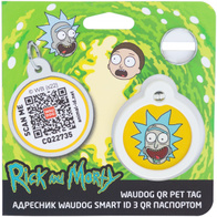 Metal dog tag with QR passport Rick and Morty motif 30 mm