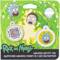 Metal dog tag with QR passport Rick and Morty motif 25 mm