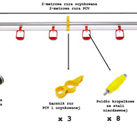 Automatic drinking line for ornamental poultry TOP-CUP 8 complete line 2m