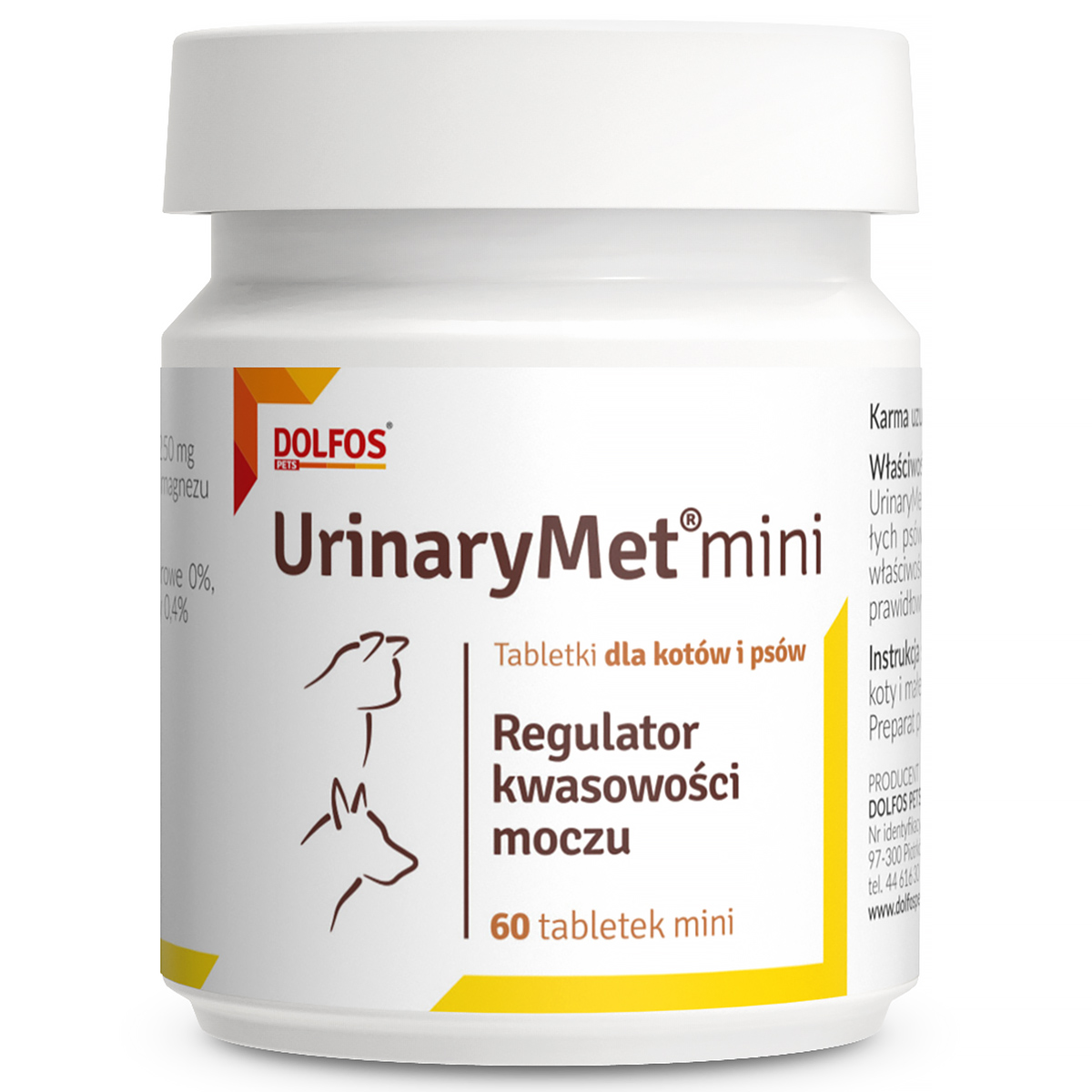 UrinaryMet urinary tract vitamins for dogs and cats Dolfos 60 tabl. Mini