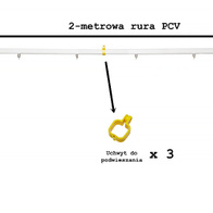 Nipple drinking line for poultry 8- HOBBY-DRINK stands 2 meters
