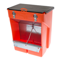 Feeder for rabbits and rodents with a dispenser and lid