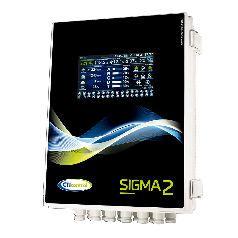 SIGMA 2 production computer with curves, statistics, vacuum, CO2 and ammonia measurement, poultry scales and silo