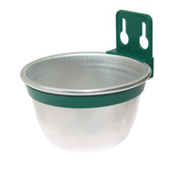 Aluminum bowl 100 mm with handle for rabbits