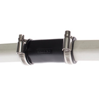 Straight rubber moulded fitting with pipe twisted bands 22 x 22 mm