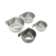 Stainless steel feeder for rabbits and ornamental birds - capacity 0.4 kg