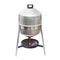 Drinker with hopper 30 liters for poultry on legs - galvanized