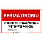 Warning board WARNING POULTRY FARM
