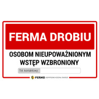 Warning board WARNING POULTRY FARM