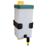 Height adjustable wall mount for drinkers with hopper