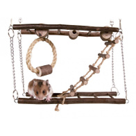 Hanging wooden bridge for hamster, mouse