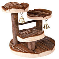 Wooden climbing toy for hamster with bells
