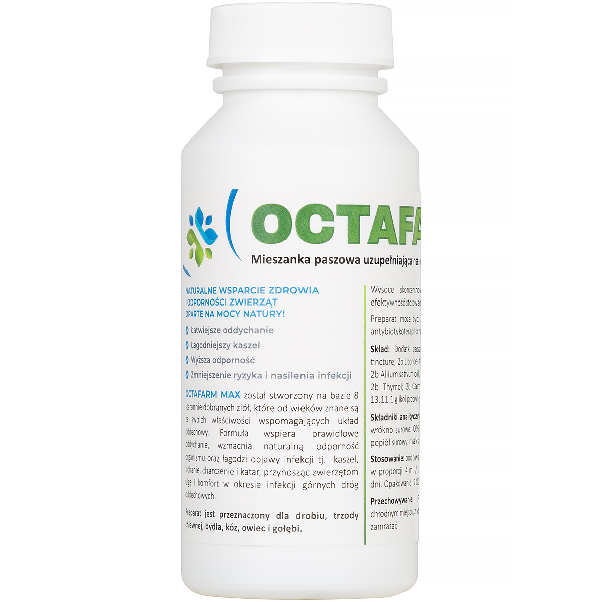 OctaFarm MAX respiratory supplement against cough for chickens and other farm animals
