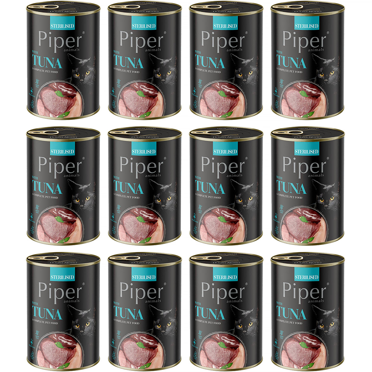 Wet cat food after  sterilised PIPER Animals Sterilised tuna 12 x 400 g