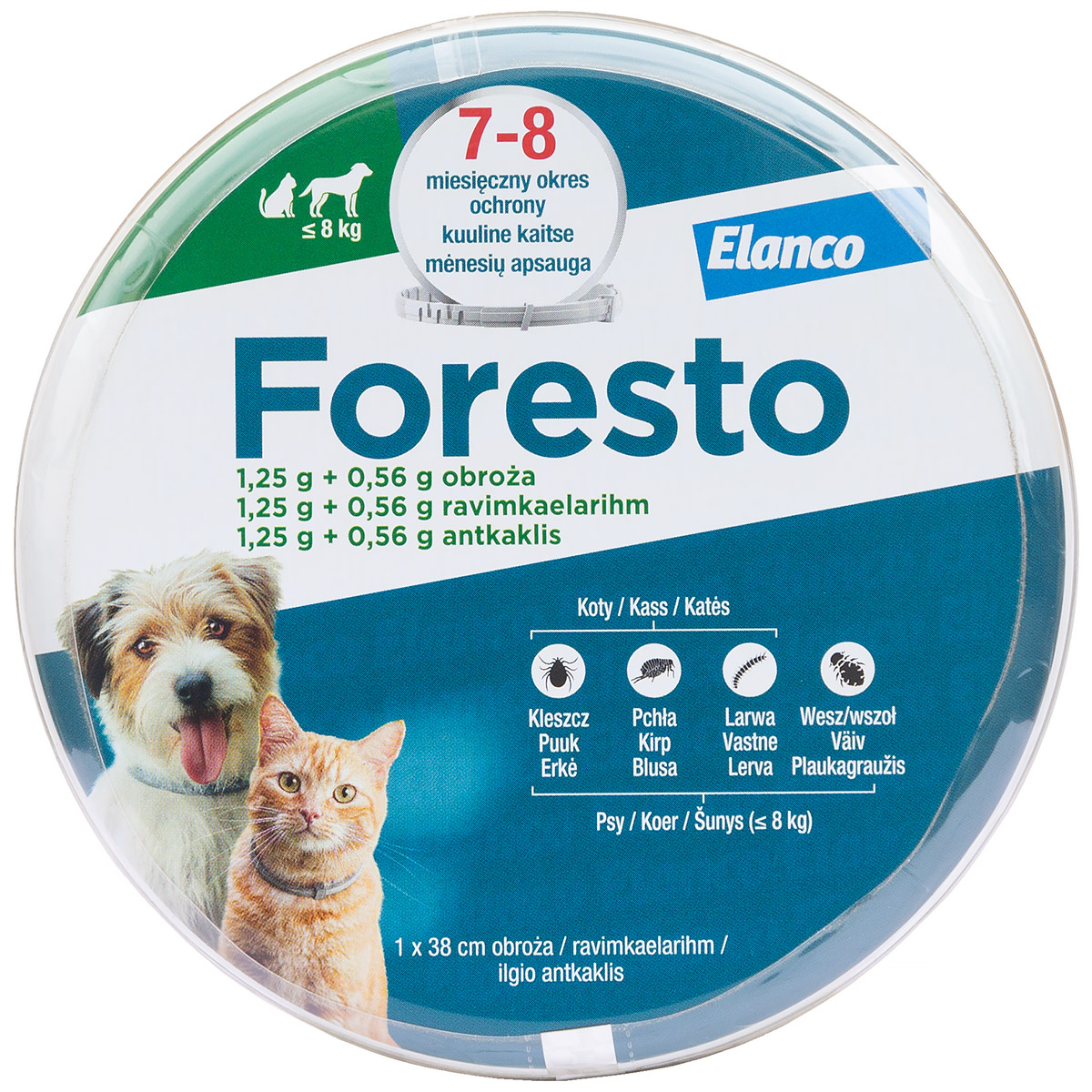 Foresto flea and tick collar for dogs and cats up to 8 kg