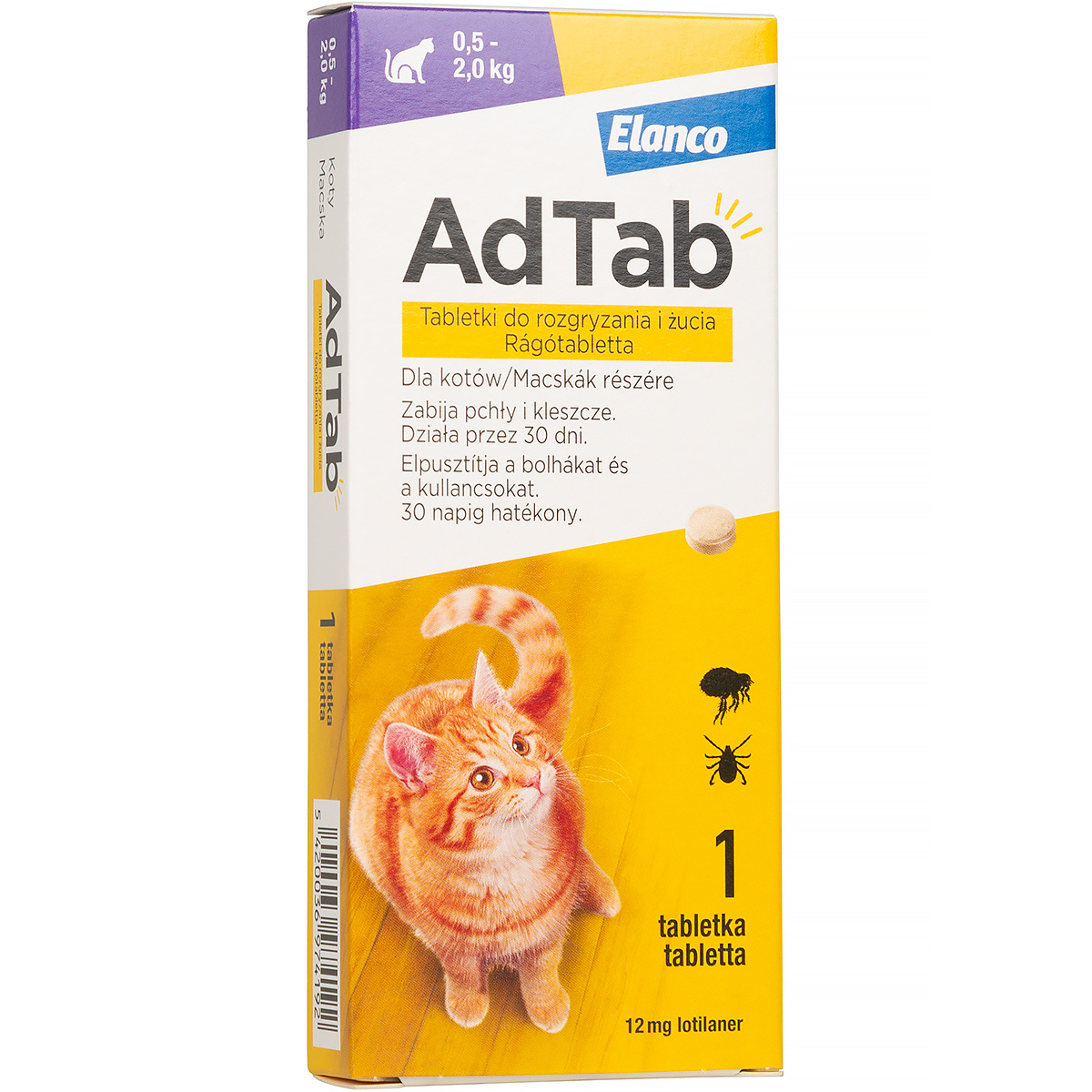 AdTab tick and flea tablets for cats 12 mg 0.5-2 kg