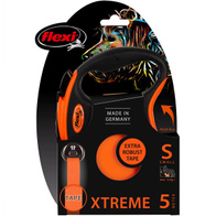 FLEXI leash for dogs up to 20 kg Xtreme S tape 5 m orange