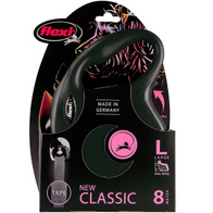 FLEXI leash for dogs up to 50 kg New Classic L tape 8 m black