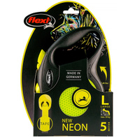 FLEXI leash for dogs up to 50 kg New Neon L tape 5 m yellow