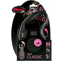 FLEXI leash for dogs up to 25 kg New Classic M tape 5 m black