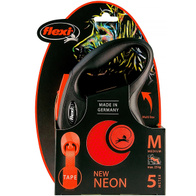 FLEXI leash for dogs up to 25 kg New Neon M tape 5 m orange