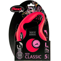 FLEXI leash for dogs up to 50 kg New Classic L tape 5 m red
