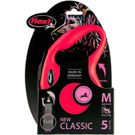 FLEXI leash for dogs up to 25 kg New Classic M tape 5 m red