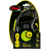 FLEXI leash for dogs up to 15 kg New Neon S tape 5 m yellow